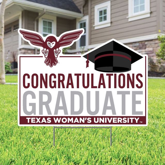 Texas Woman's University  Grad 22 x 19 Lawn Sign