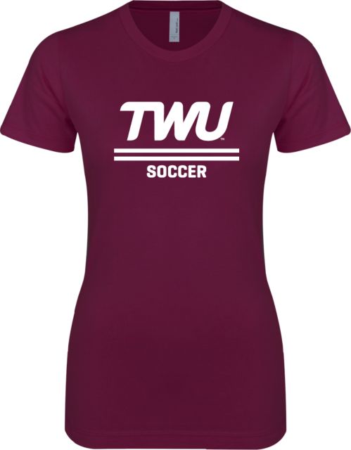 Texas Womans Next Level Ladies SoftStyle Junior Fitted Tee Soccer TWU Typeface - ONLINE ONLY