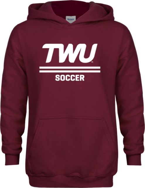 Texas Womans Youth Fleece Hoodie Soccer TWU Typeface - ONLINE ONLY